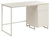 Home Office Desk LEXTON 120 cm 60 cm with Drawers Light Beige