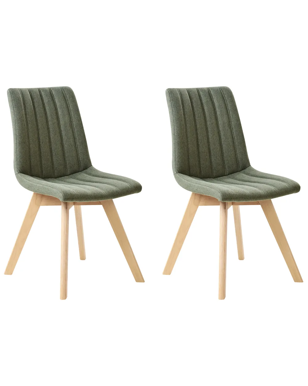 Set of 2 Dining Chairs CALGARY Fabric Dark Green