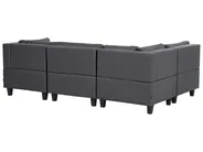 Modular U-Shape Sofa 5 Seater UNSTAD Fabric Dark Grey_893535