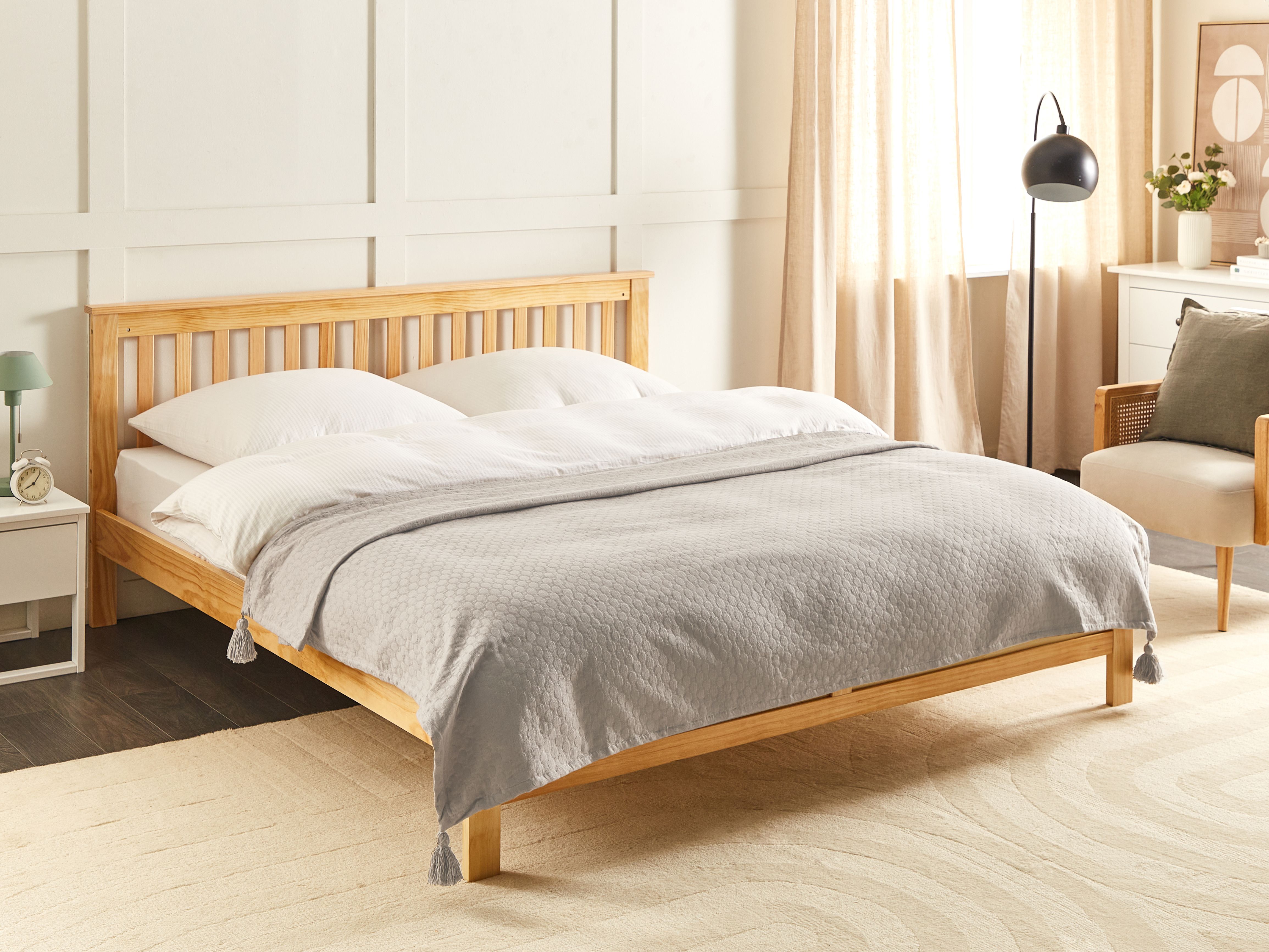 Bedspread LINDULA Cotton 150 x 200 cm Taupe_1183249