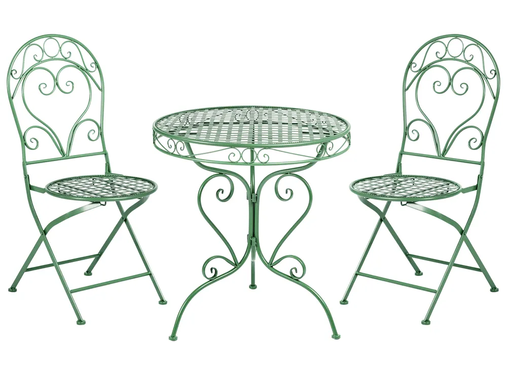 Bistro Set ALBINIA Metal Green