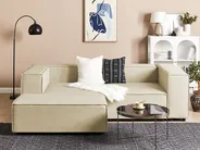 Modular Corner Sofa 2 Seater APRICA Faux Linen Beige Right Hand_856930