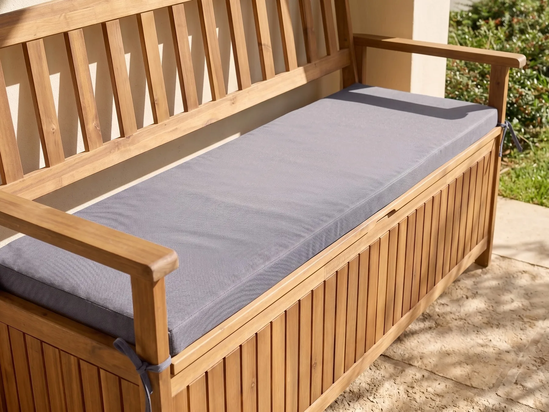 Bench Seat Pad Cushion SOVANA 148 x 45 cm Grey_1109848