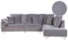 Corner Sofa 4 Seater LUNNER Corduroy Grey Left Hand
