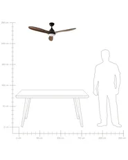 Ceiling Fan with Light MOYAR with Remote LED Dark Brown_988742