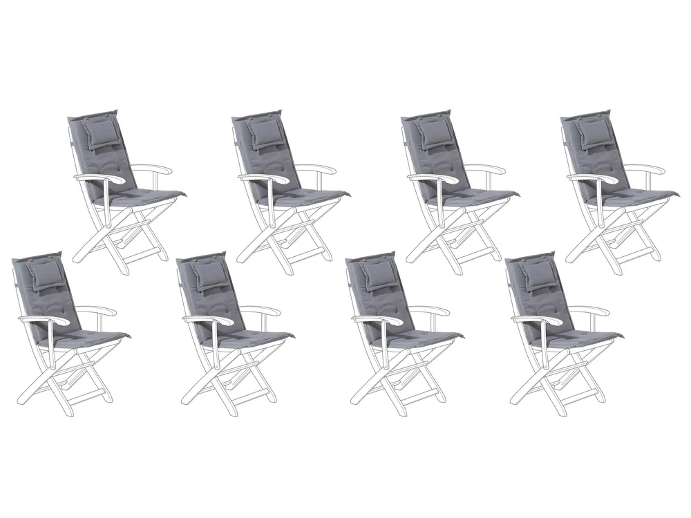 Set med 8 rygg-/sittdynor MAUI 40 x 54 cm Grå