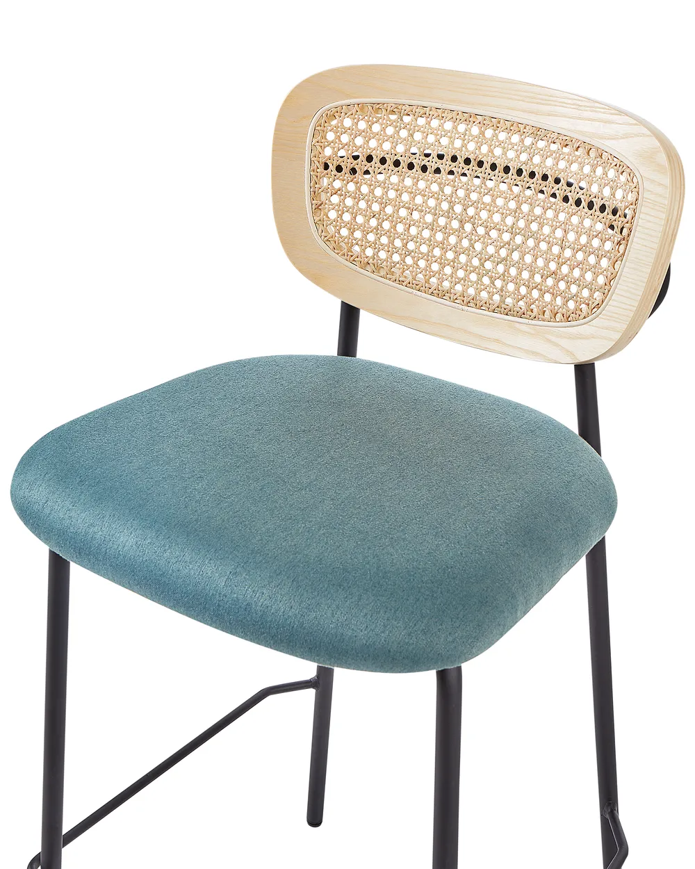Set of 2 Bar Chairs MAYETTA Rattan Teal_931900
