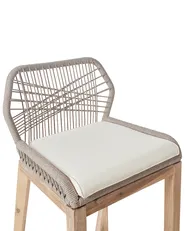Set of 2 Garden Bar Chairs TALAMONE Acacia Wood Beige_932196