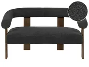 Soffa 2-sits ILBRO Bouclé Svart/ Mörkbrun_984884