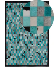 Matta NIKFER Turkos 160 x 230 cm Läder_1120773