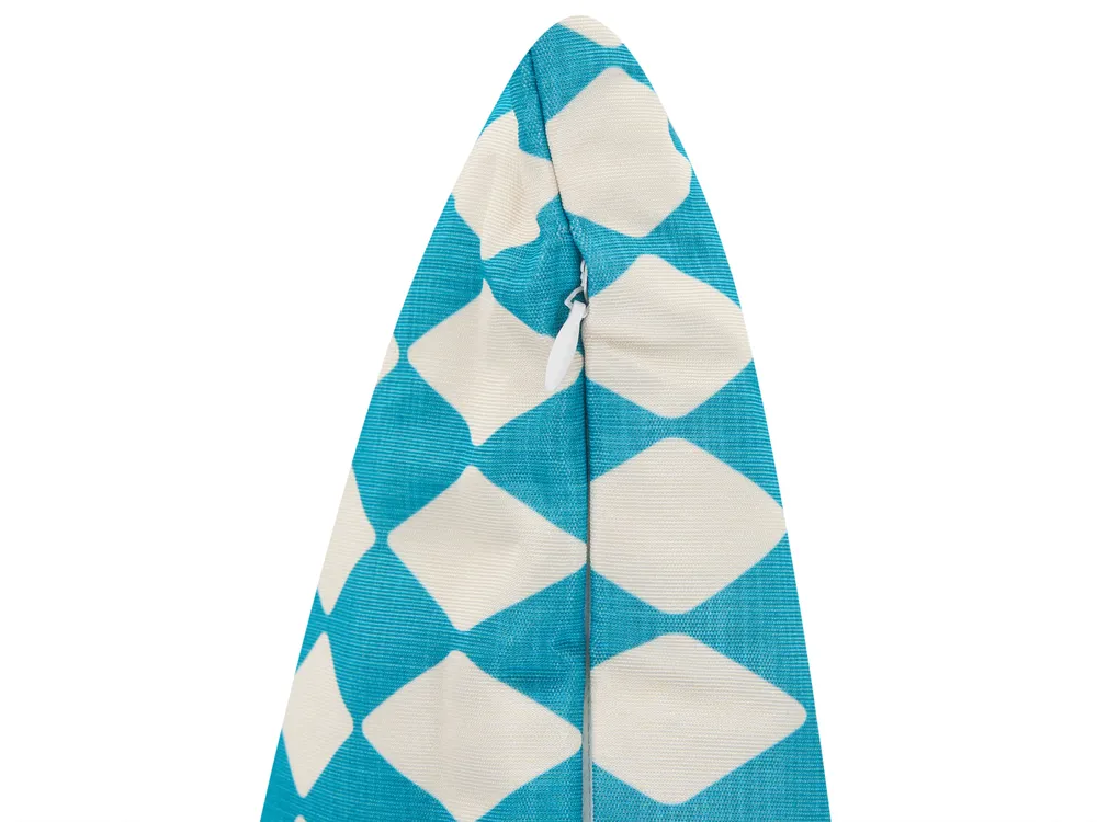 Set of 2 Outdoor Cushions GREVILLEA Checked 45 x 45 cm Turquoise_1135555