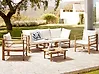 Trädgårdssoffgrupp med bord 5-sits CERRETO Bambu Off-White