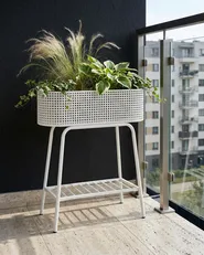 Plant Stand LINNAEA 60 cm Metal White_1064756
