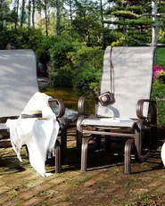 Garden Chair BORGIO Metal Brown/ Grey_752406