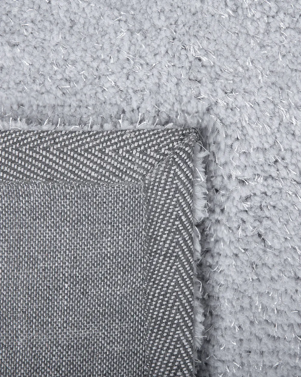 Shaggy Rug DEMRE Light Grey ø 140 cm_715013