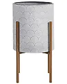 Elevated Plant Pot AUBRIETA 31 cm Metal Light Grey