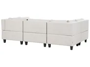 Modular U-Shape Sofa 5 Seater UNSTAD with Ottoman Fabric Light Beige_891135