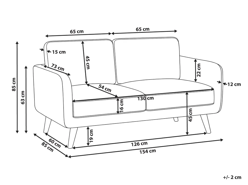 Sofa 2 Seater KILJA Boucle Beige_1113566
