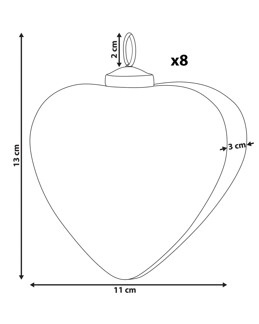 Kuusenkoristesetti 8 kpl FERIABLE Lasi Punainen_1010381