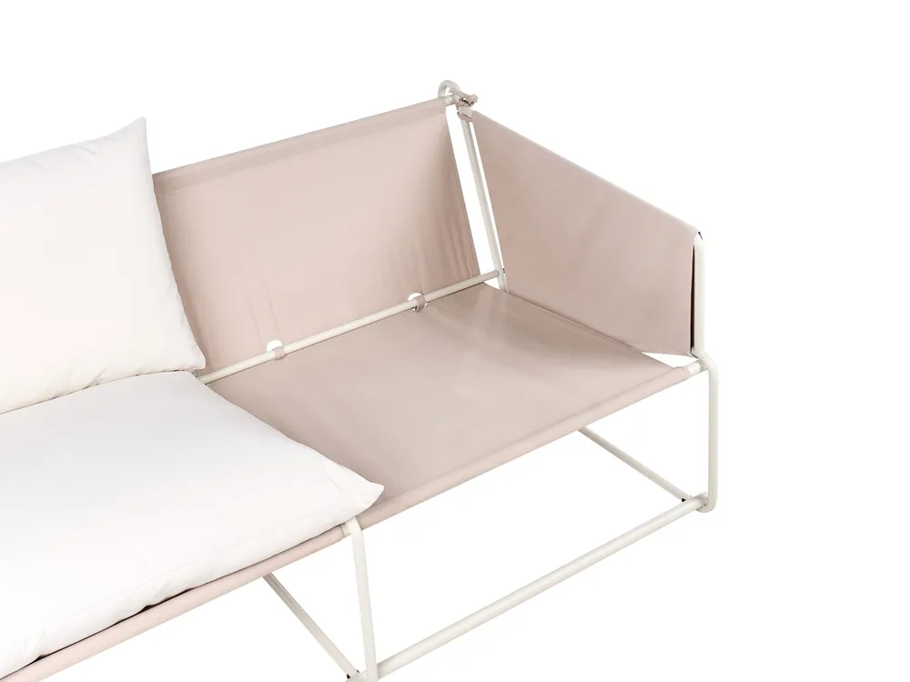 Garden Sofa Set 4 Seater PONTE Metal Light Beige_1013459