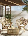 Set of 2 Peacock Chairs FLORENTINE Rattan Natural