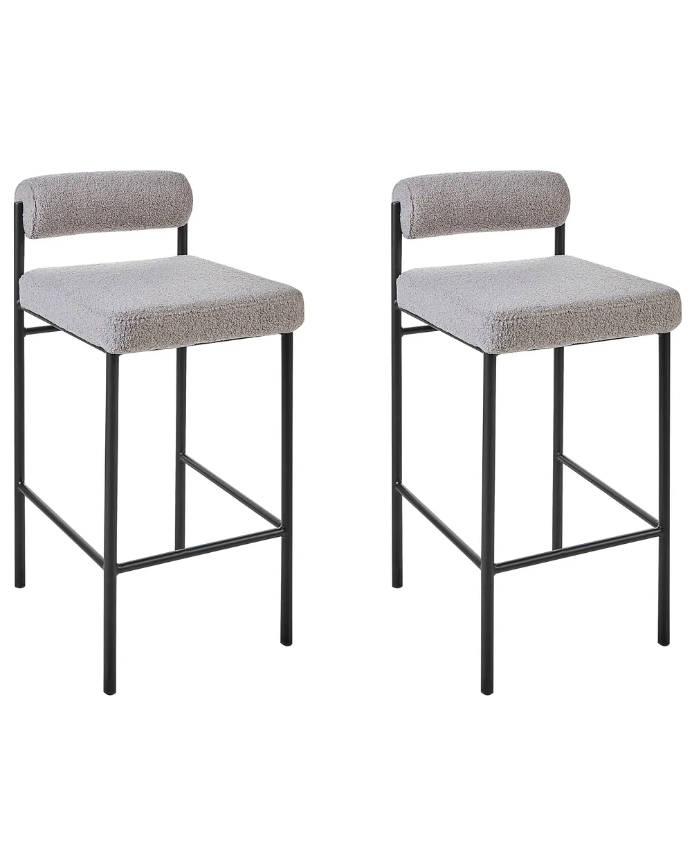 Set of 2 Bar Chairs AMAYA Boucle Grey_928347