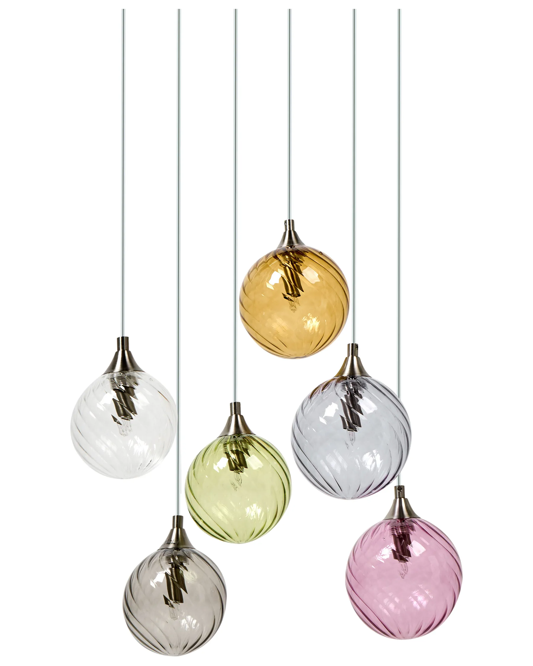 Pendellampe med 6 lys TUDDI Glass Flerfarget_1033889
