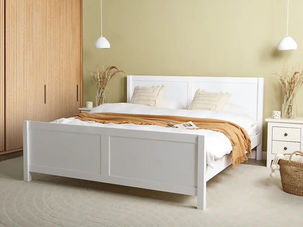 Bed Wood CHAMPAGNAT 180 x 200 cm (EU Super King) White_1176558