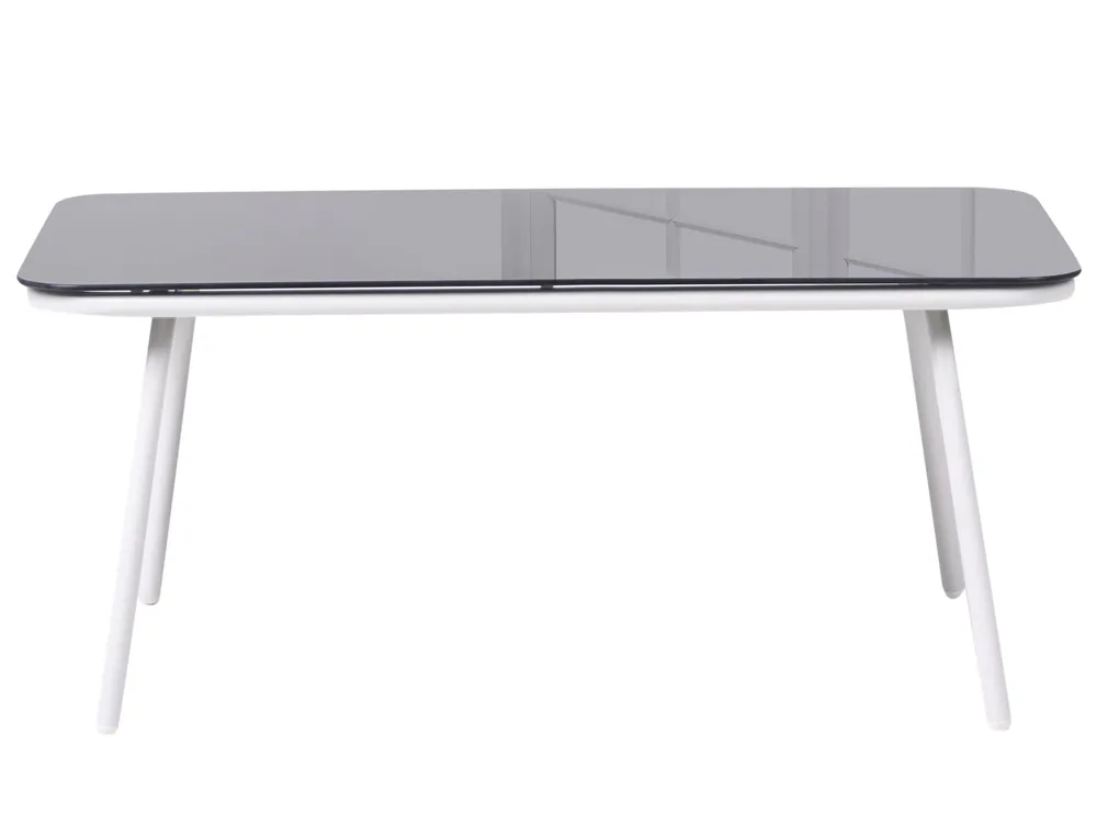 Garden Lounge Set with Table 4 Seater USTICA Metal White_1037429