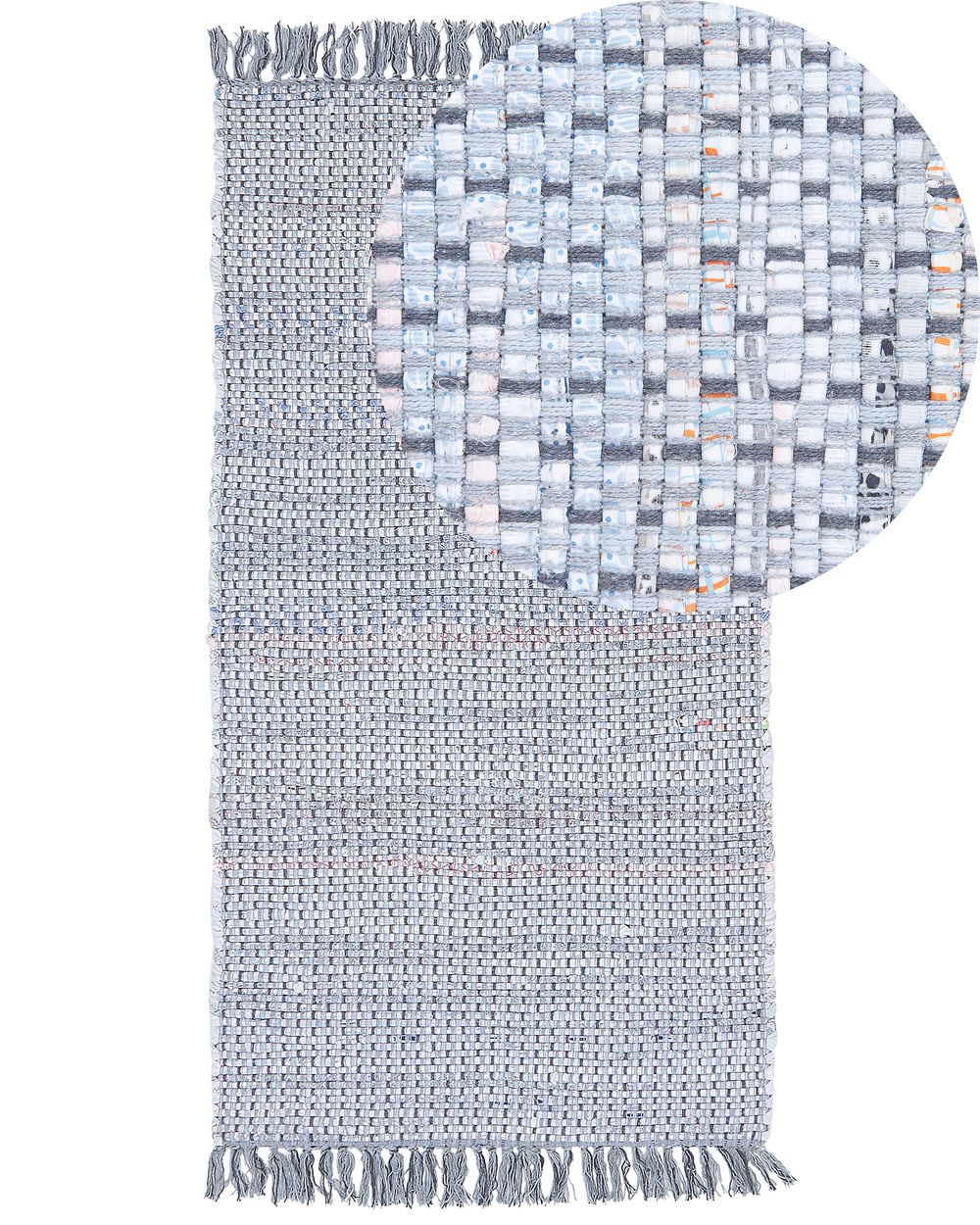 Rug BESNI Grey 80 x 150 cm Cotton
