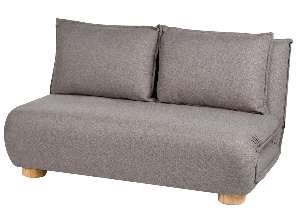 Sofa Bed 2 Seater ABISKO Faux Linen Dark Grey_1030916
