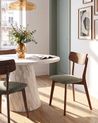 Set of 2 Dining Chairs HOLLY Wood Dark Brown/ Green
