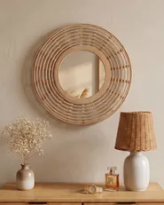 Wall Mirror HANUA 60 cm 60 cm Bamboo Natural_904481