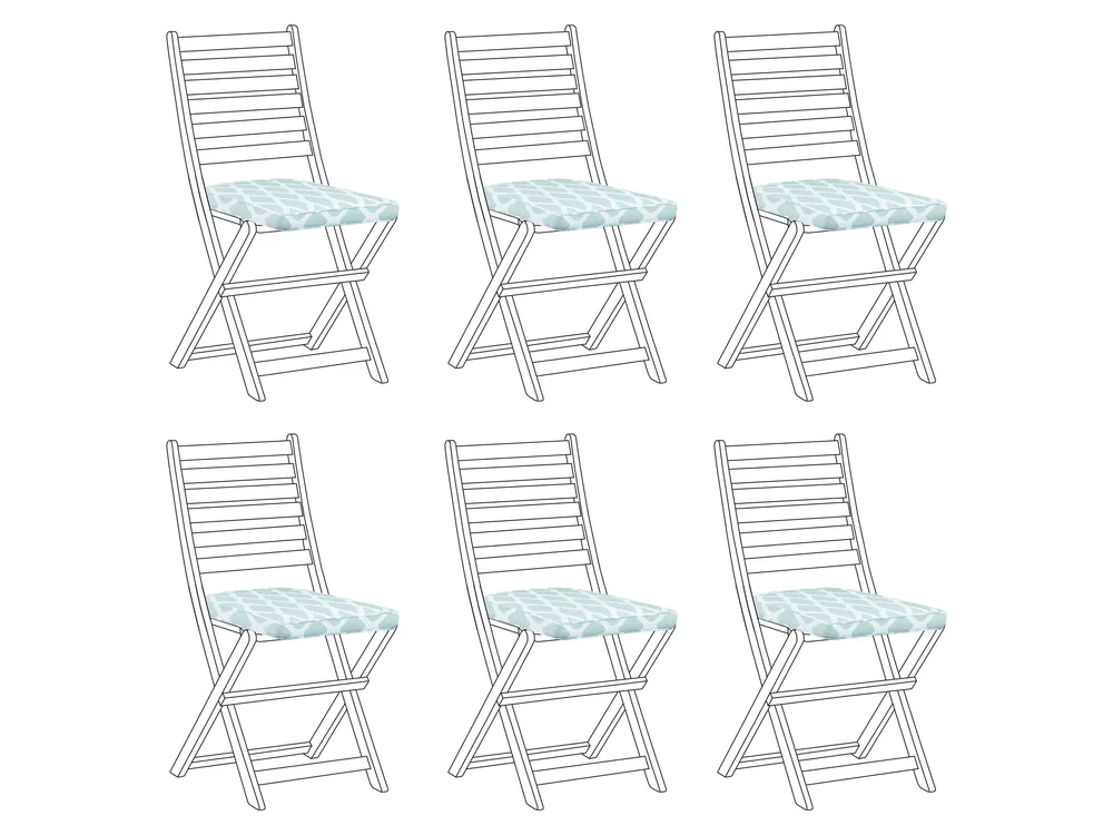 Set med 6 dynor för trädgårdsstol TOLVE 39 x 31 cm Mintgrön_991162