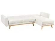 Corner Sofa Bed 3 Seater KAARINA II Fabric White Left Hand_981792