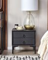 2 Drawer Bedside Table SEZANNE Faux Leather Black