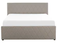 Ottoman Bed ROCHEFORT Faux Leather Taupe 180 x 200 cm (EU Super King)_786492