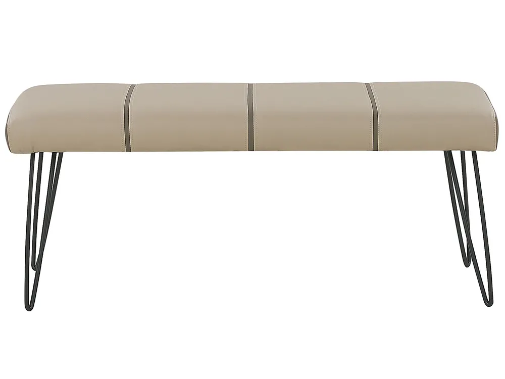 Klädd bänk BETIN Konstläder Sandbeige_789067