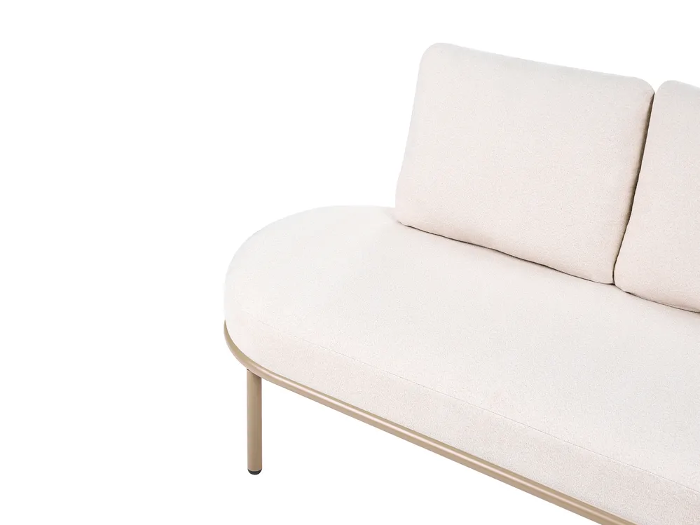 Garden Sofa with Table 4 Seater POLLINA Metal Brown_1078981