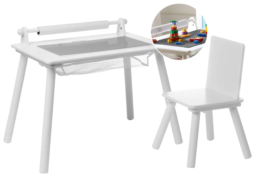 Kids Table and Chair Set MOONTA White