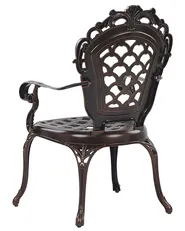 Set of 2 Garden Chairs with Cushions LIZZANO Metal Dark Brown_765549