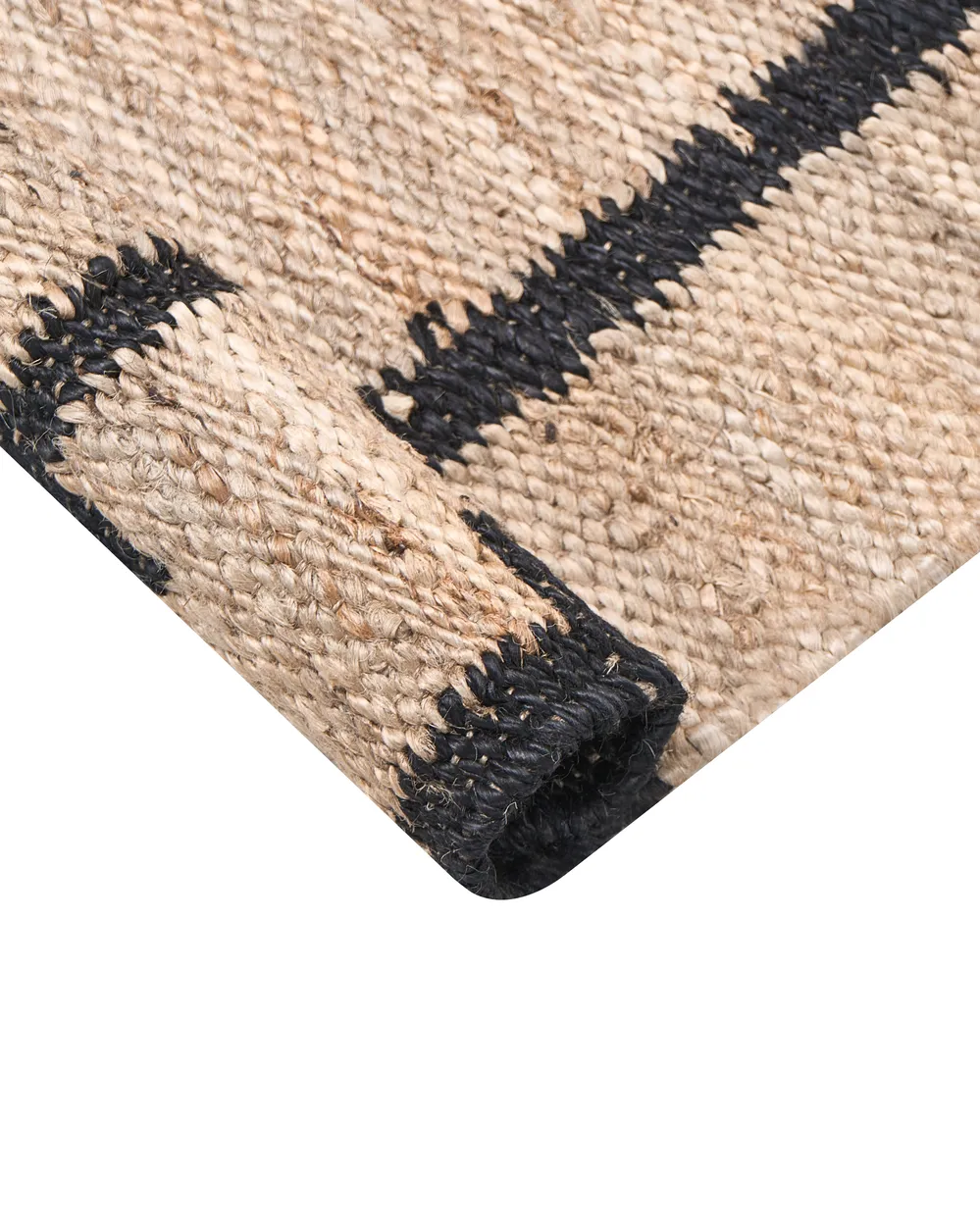 Rug GONDIA Black/ Beige 80 x 300 cm Jute_1040357