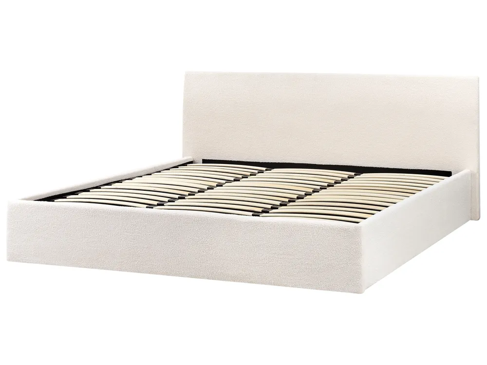 Säng med förvaring ORBEY Bouclé Off-White 180 x 200 cm_964690