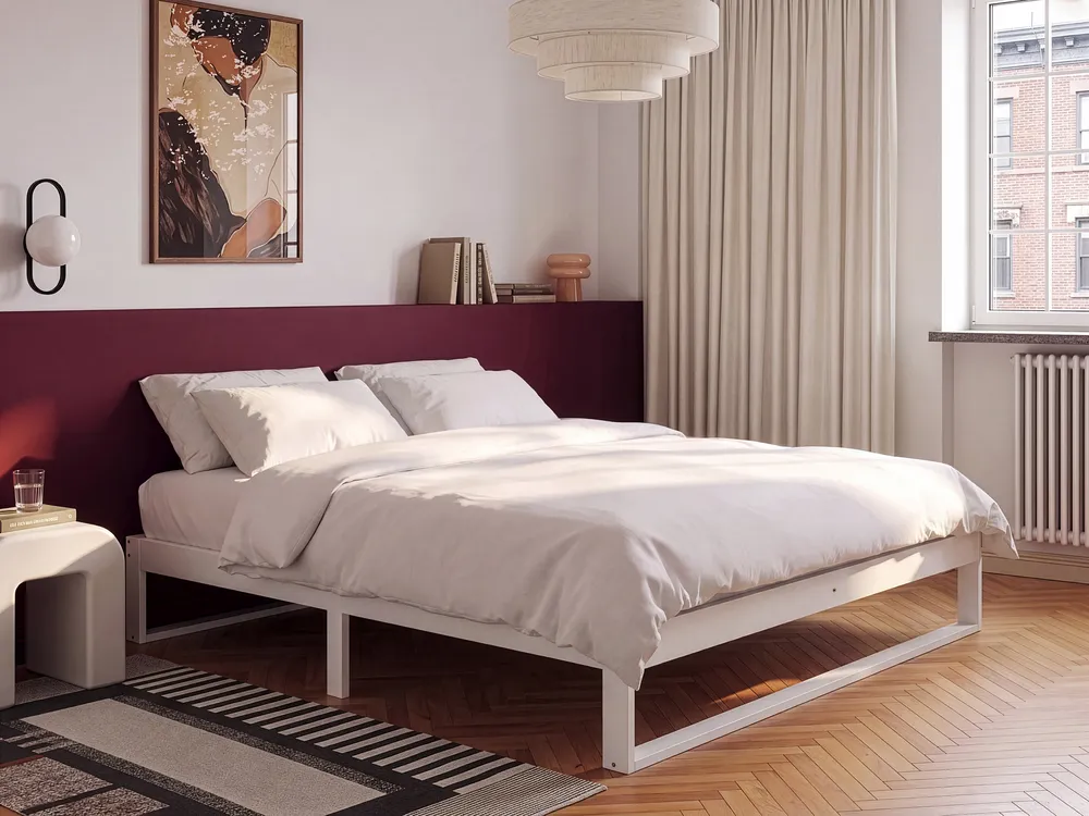 Bed without Headboard Pine Wood TALAIRAN 160 x 200 cm (EU King Size) White