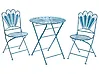 Bistro Set Folding PAVIA Metal Blue