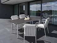 Garden Dining Table TOLENTINO 180 cm 90 cm Marble Effect Grey Marble_1175538