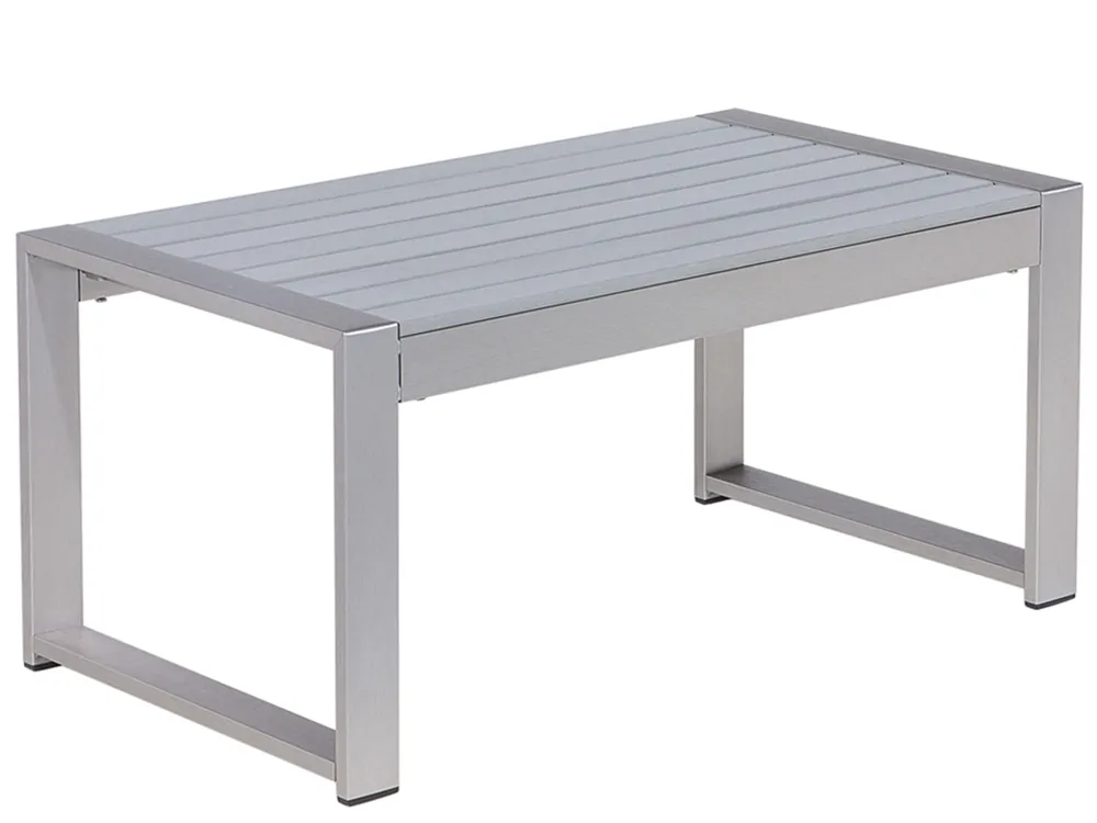 Garden Lounge Set with Table 4 Seater SALERNO Metal Light Grey_679532