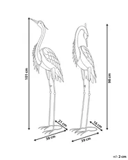 Set of 2 Garden Figurines MALOLOS Heron Blue_1083067