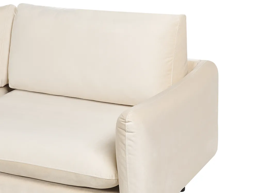Corner Sofa 4 Seater VINTERBRO Velvet Light Beige Right Hand_897514