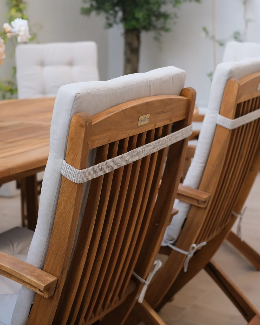 Garden Dining Set 8 Seater MAUI PREMIUM Acacia Wood Light Beige_1016831